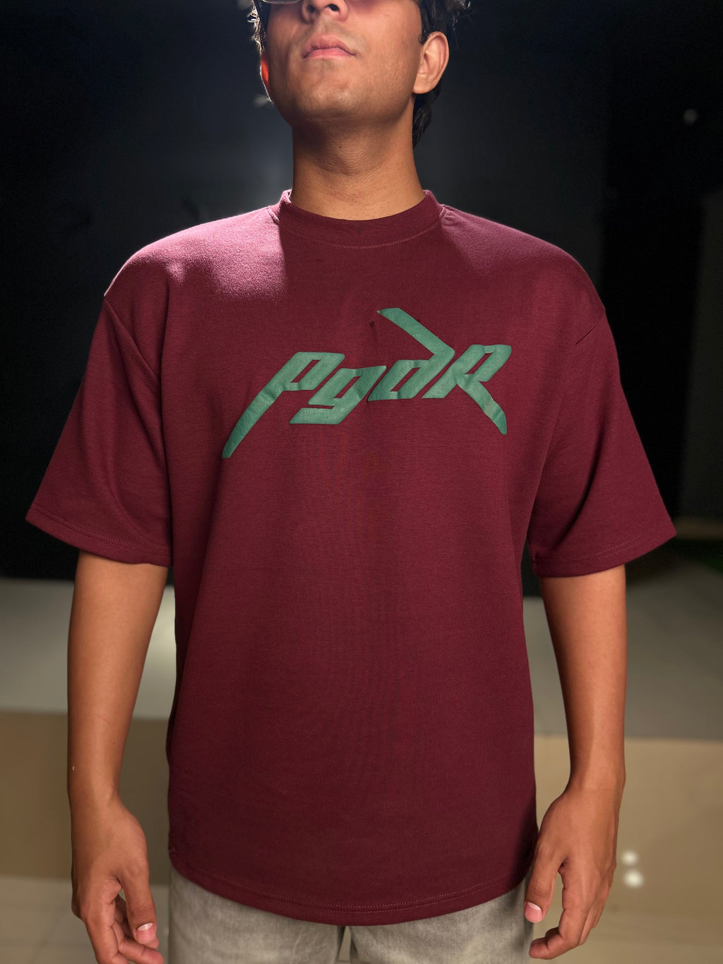 Maroon Pedagor-Plain | Drop Shoulder T-shirt