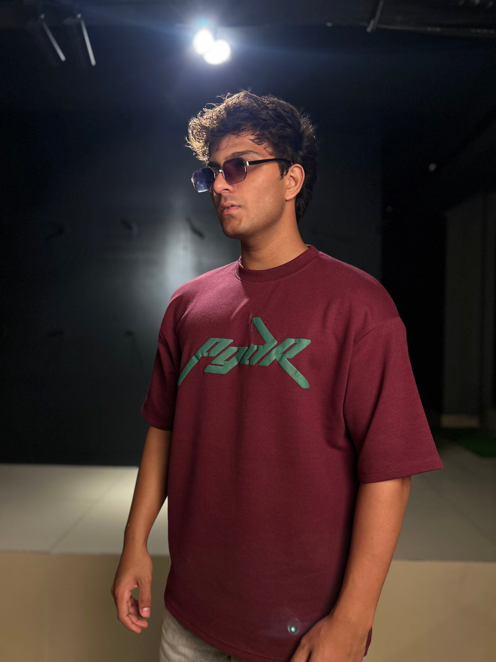Maroon Pedagor-Plain | Drop Shoulder T-shirt