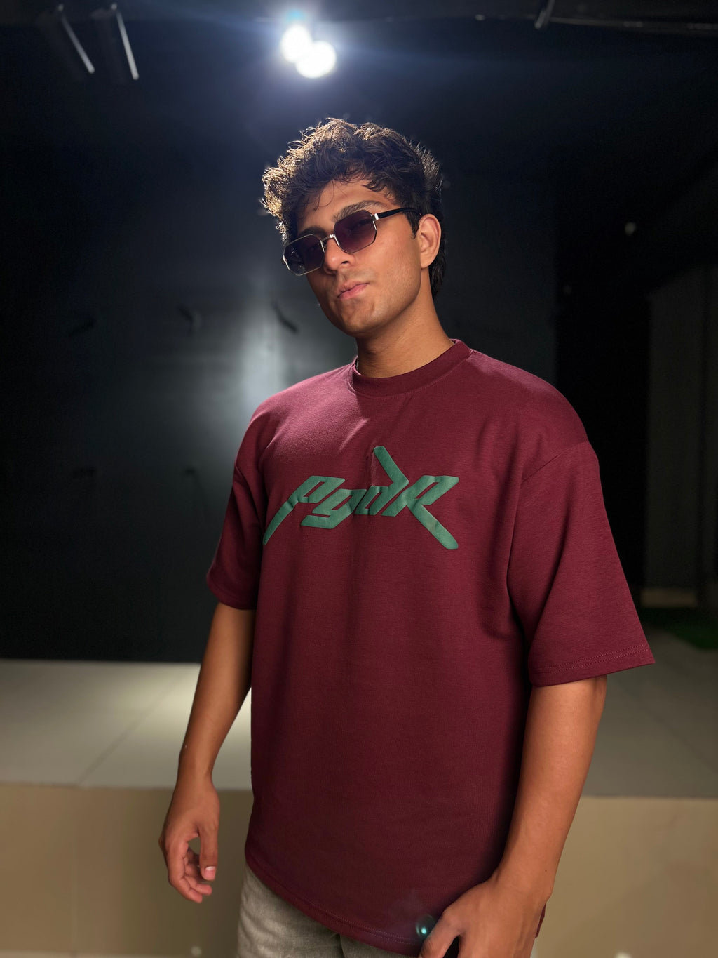 Maroon Pedagor-Plain | Drop Shoulder T-shirt
