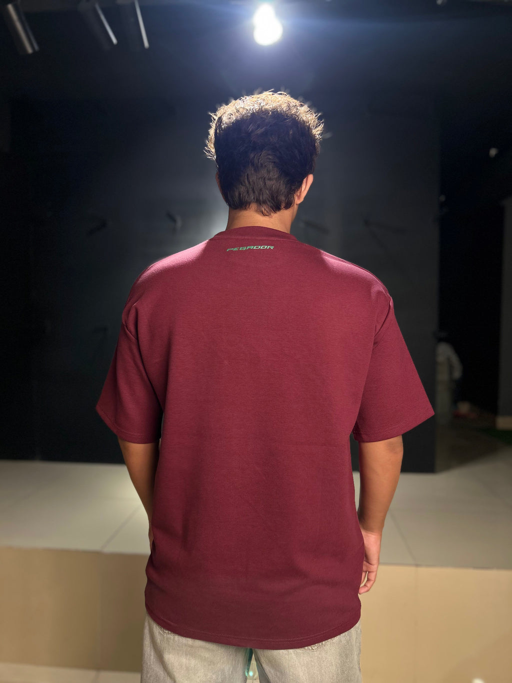 Maroon Pedagor-Plain | Drop Shoulder T-shirt