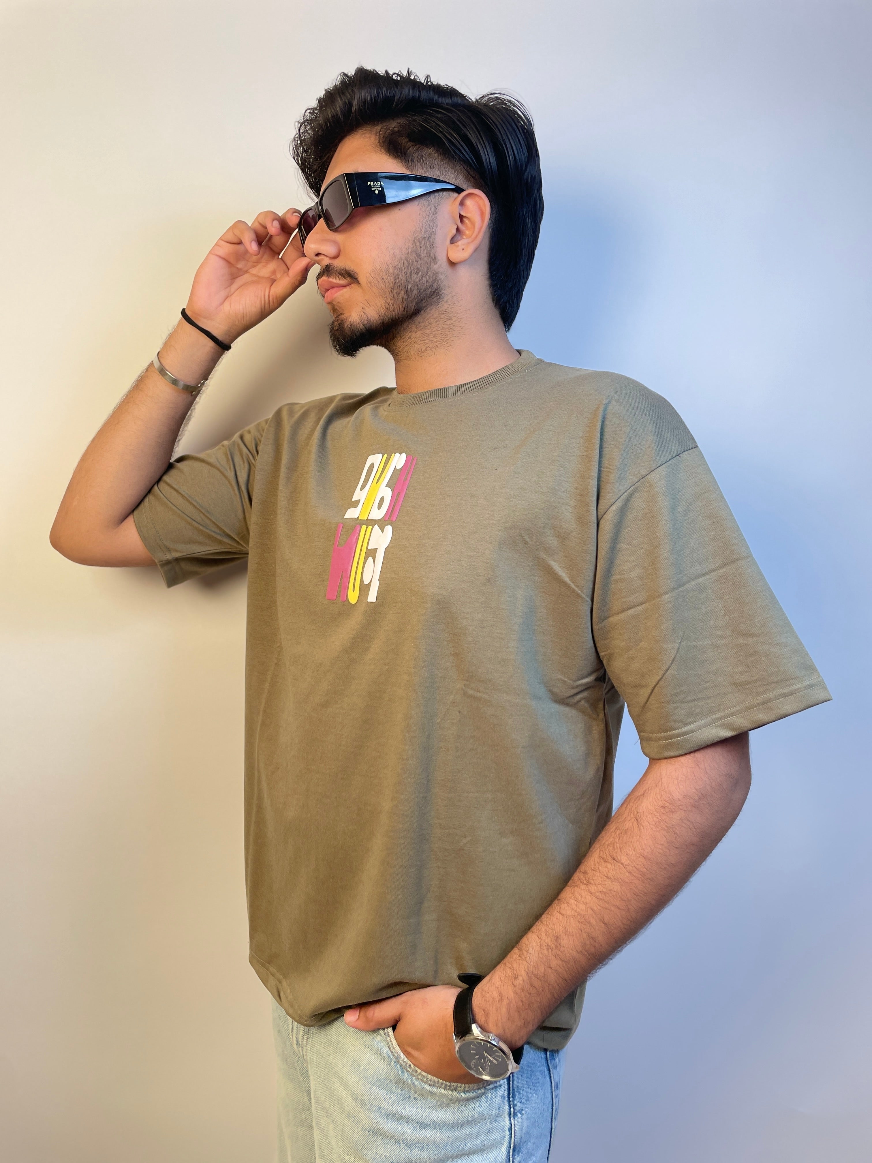 MOSS GREEN - PUFF OVERSIZED TEE