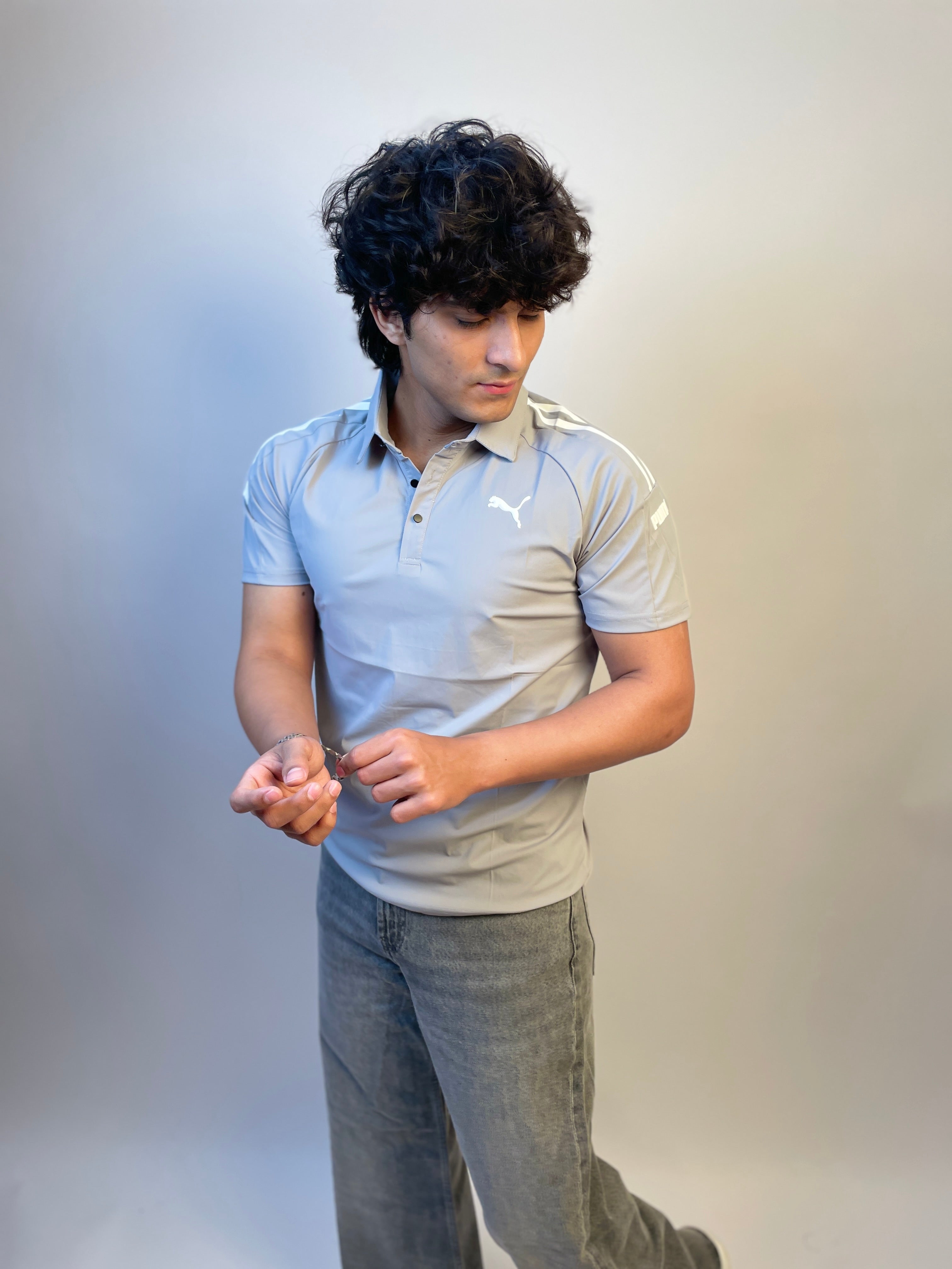 LUNAR GREY — DRYFIT POLO
