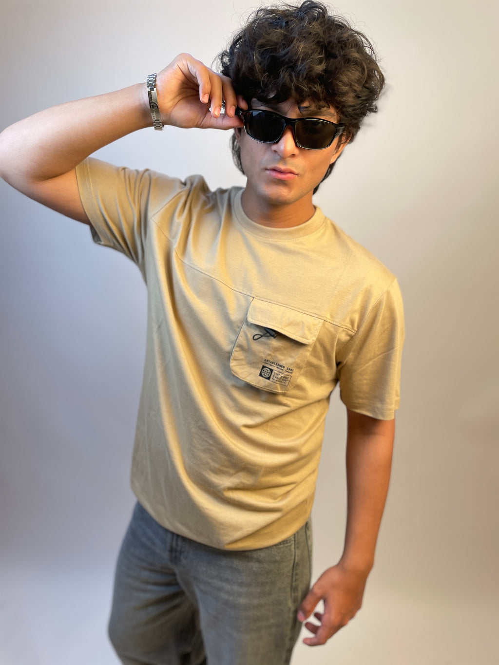 Sand Beige - Drop Shoulder T-shirt